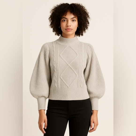 a loves a Sweaters - a loves a Cream Textured Knit Balloon Sleeve Sweater XS